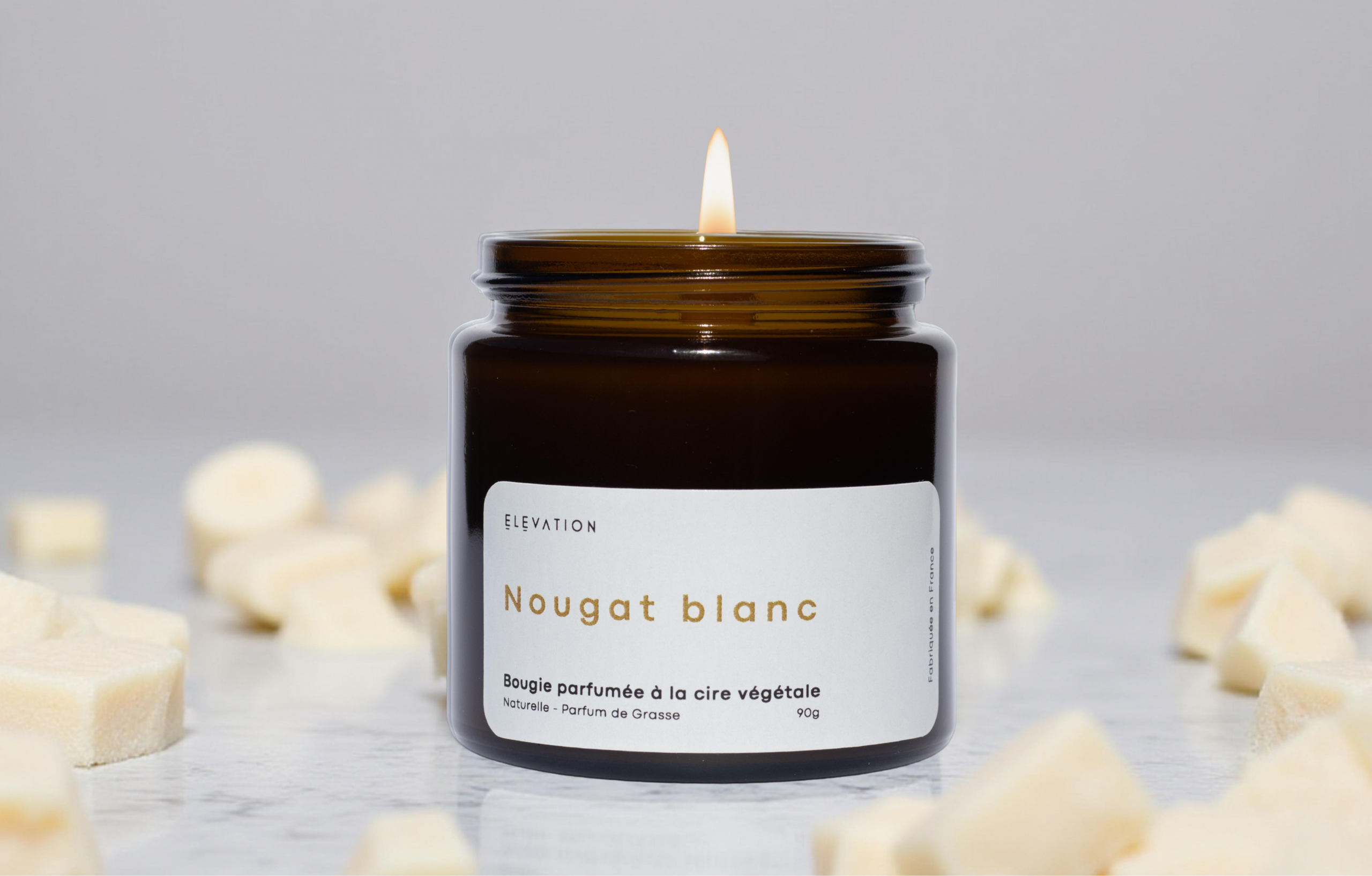 Bougie au nougat blanc